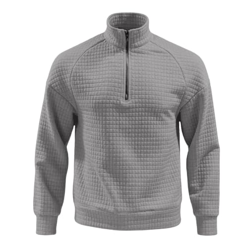 Mens Henley Long Sleeve Quarter Zip Sweatshirt Pullover Fall Winter 2026 - image 9