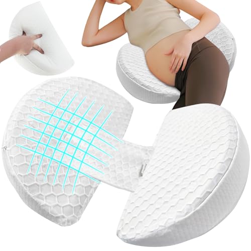 Duscdesp Almohada de embarazo en forma de U, almohada de maternidad de látex de alta resistencia, almohada corporal extraíble y ajustable, almohadas de embarazo para dormir, almohada de cuña que