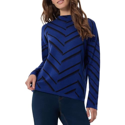 Image of Jones New York Women's Mock Neck Long Sleeve Jacquard Sweater