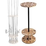 Goture 円盤釣竿スタンド炭化色セット ロッド スタンド 円形 ウッド製 天然 無垢材 10本收纳 組立簡単 釣り竿ラック 釣り竿ディスプレイラッ フィッシング ロッド 取り外し可能 釣竿収納 【日本語説明書付き】