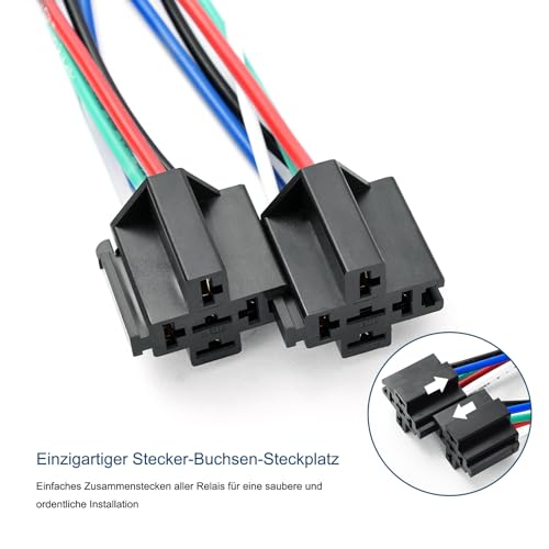 WOLFWILL WOLFWILL 12V Relais mit 30A ATO/ATC Klingen Sicherung, 5-Pin SPST Auto Relais mit 14 AWG Hochleistungskabeln 6 Stücke - Produktansicht 3 | Relais