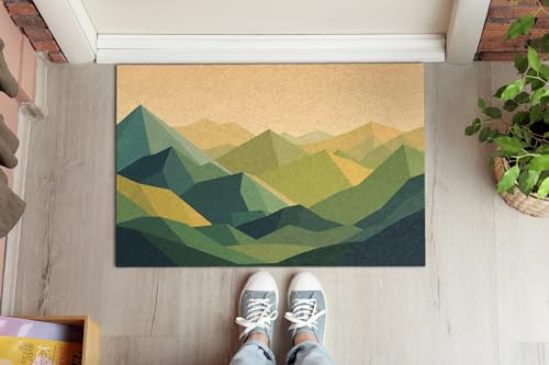 Paillasson montagnes géométriques Tulup 60x40 cm tapis ultra résistant