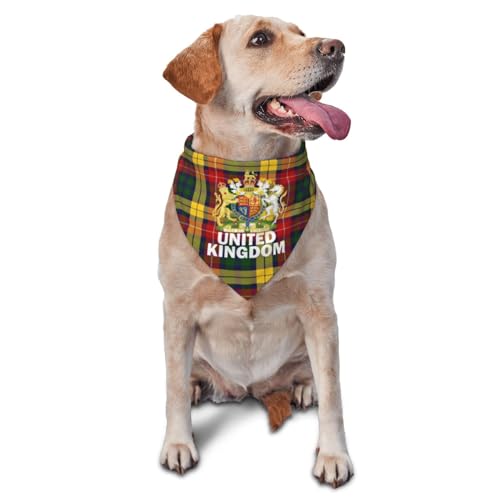 Coat of Arms of United Kingdom Flag Triangle Dog Bandana Scarf Accessories for Pet Bibs