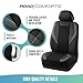 Road Comforts Car Seat Cover Full Set, Leather Mesh Seat Covers, Airbag Compatible, Universal Fit for Most Cars, SUVs, Trucks, and Vans - Gray
