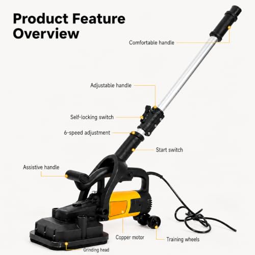 Rectificadora de suelo de hormigón con amoladora angular de 3800W para nivelar superficies 7