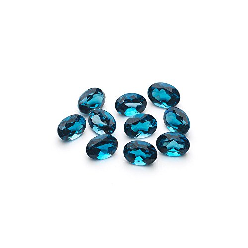 Loose Set of 10 6x4mm Oval Cut Gemstones (London Blue Topaz)