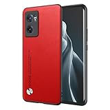 EASSGU Custodia per OnePlus Nord CE 2 5G (6.43" Inches), Cover per Telefono in Stile Business con Retro in PU Pelle - Rosso