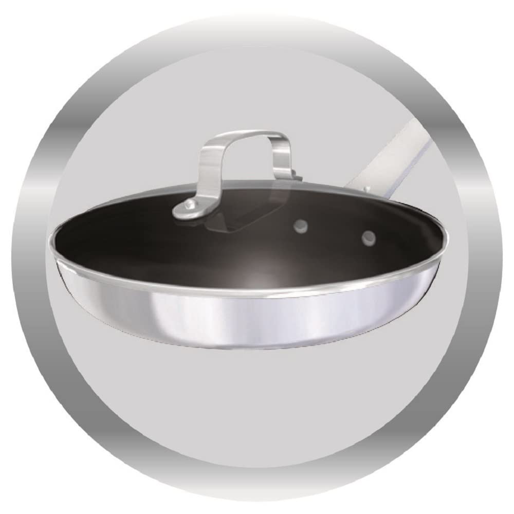 Tefal Jamie Oliver Glasdeckel B89987 | 28 cm | Mit Edelstahlrand | Dampfauslassventil | Überlaufschutz | Spülmaschinengeeignet | Exklusive Jamie Oliver Gravur am Deckelgriff | Transparent