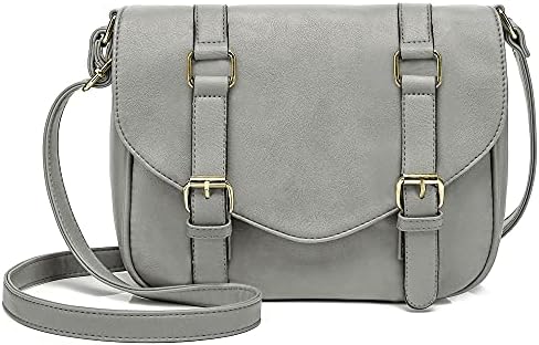 Scarleton Crossbody Bags for Women, Purses for Women, Handbags for Women, Shoulder Bag Purse w/Decorative Belt, H172503 - Gray