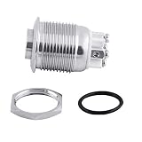 Larcele 16mm wodoodporny DIY okrągły przycisk push przycisk automatyczny powrót z 12V niebieski wskaźnik powłoki ze stali nierdzewnej JSANKG-28