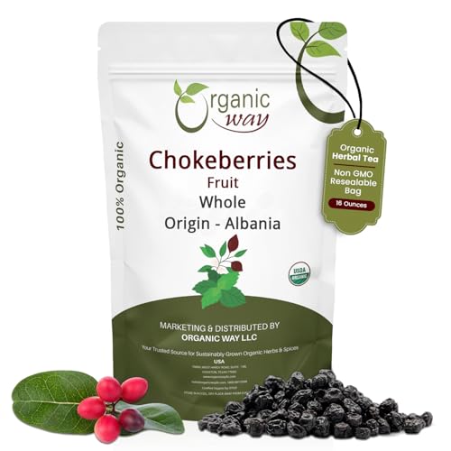 Organic Way Chokeberries Fruit/Aronia Berry Whole - Herbal Tea (16 Oz)