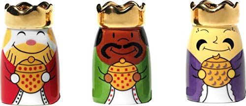 Alessi AMGI10SET1 Figuras de Diseño de los Reyes Magos en Porcelana Decoradas a Mano, 3 Piezas