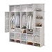 10-stronicowa szafa Locker buty bity 4-wiszące przechowywanie z tworzywa sztucznego 22-drzwiowe regały narożne ubrania sypialnia dom biały 183x47x201 cm MUMUJIN