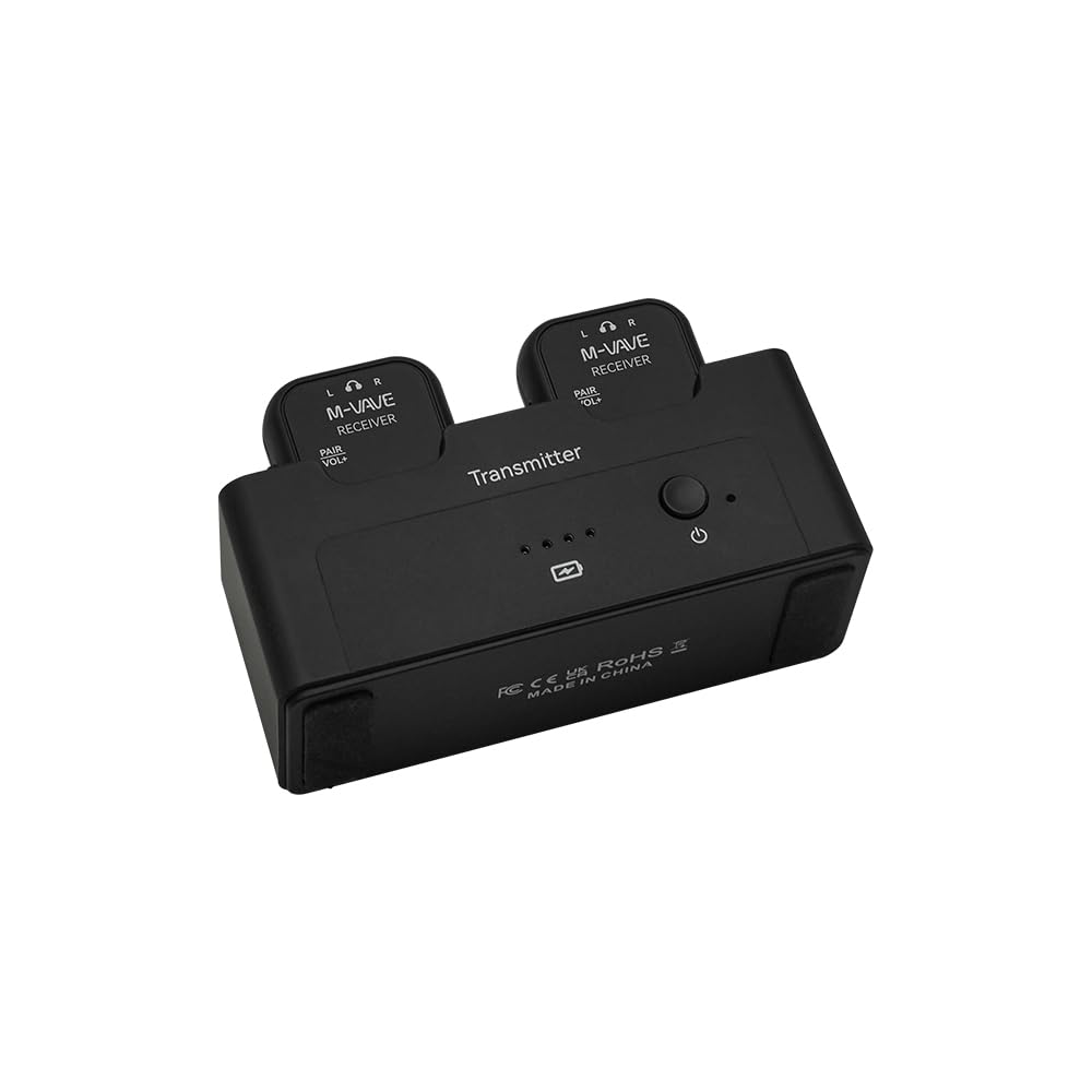 M-Vave WP-12 – Kabelloses In-Ear-Monitorsystem – 2,4 GHz, 24 Bit/48 kHz Audioübertragung, 30 m Reichweite, Lange Akkulaufzeit, mehrere Modi