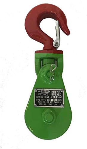 Mytee Products Snatch Block with Hook WLL 2 Ton 3" Sheave 3/8" Inch Wire Rope Wrecker Roll Back Recovery