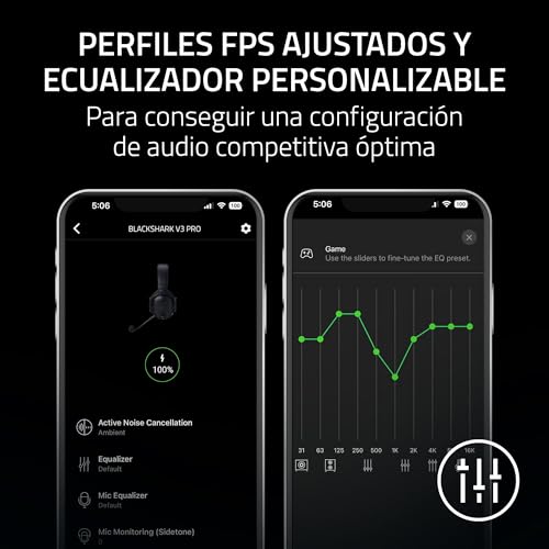 Razer BlackShark V3 Pro - Auriculares inalámbricos para Esports con cancelación Activa de Ruido (ANC) - Diafragmas 50mm - Micrófono extraíble - Wireless 2,4GHz & Bluetooth - FPS - PC/Mac | Negro - imagen 10