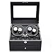 JIIPOREGJ Watch Winder Household Automatic Mute Motor Fashion 4+6 Table Shaker Storage Box Gift Mechanical Winding Watch Box Black Gift