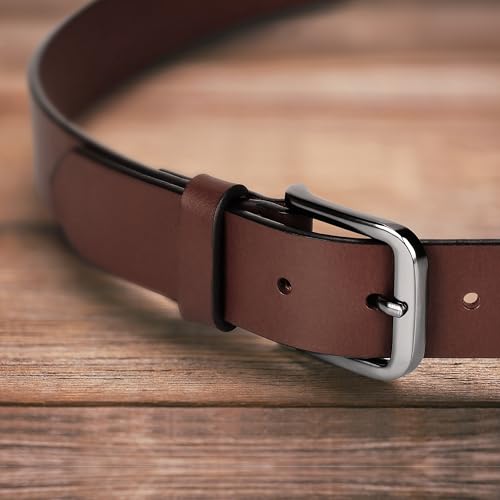 Image of Wrangler Men's Full Grain Genuine Leather 35mm Thick Casual Belt for Jeans, Pants