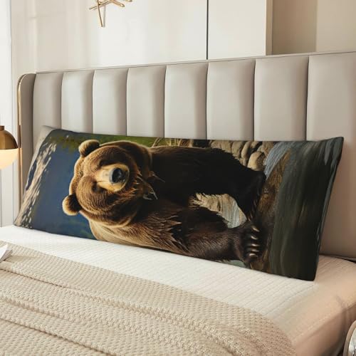 Housse de coussin de corps ours marron idée cadeau de maison idéale - 6