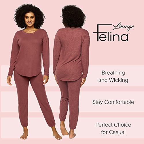 Felina | Comfyz Coco 2 Piece Lounge Set | Loungewear | Sleepwear (Blue/Olive, Small) #TOP2