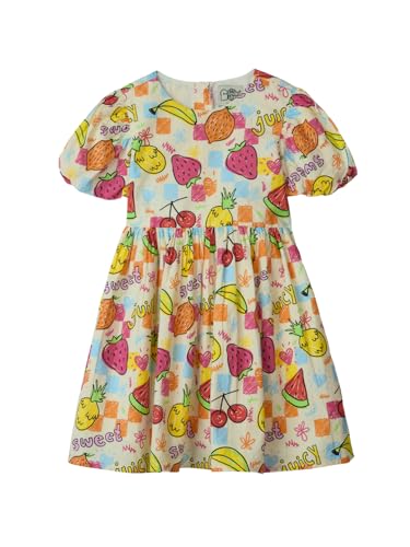 Robe d'été à manches courtes imprimée et col rond en coton doux