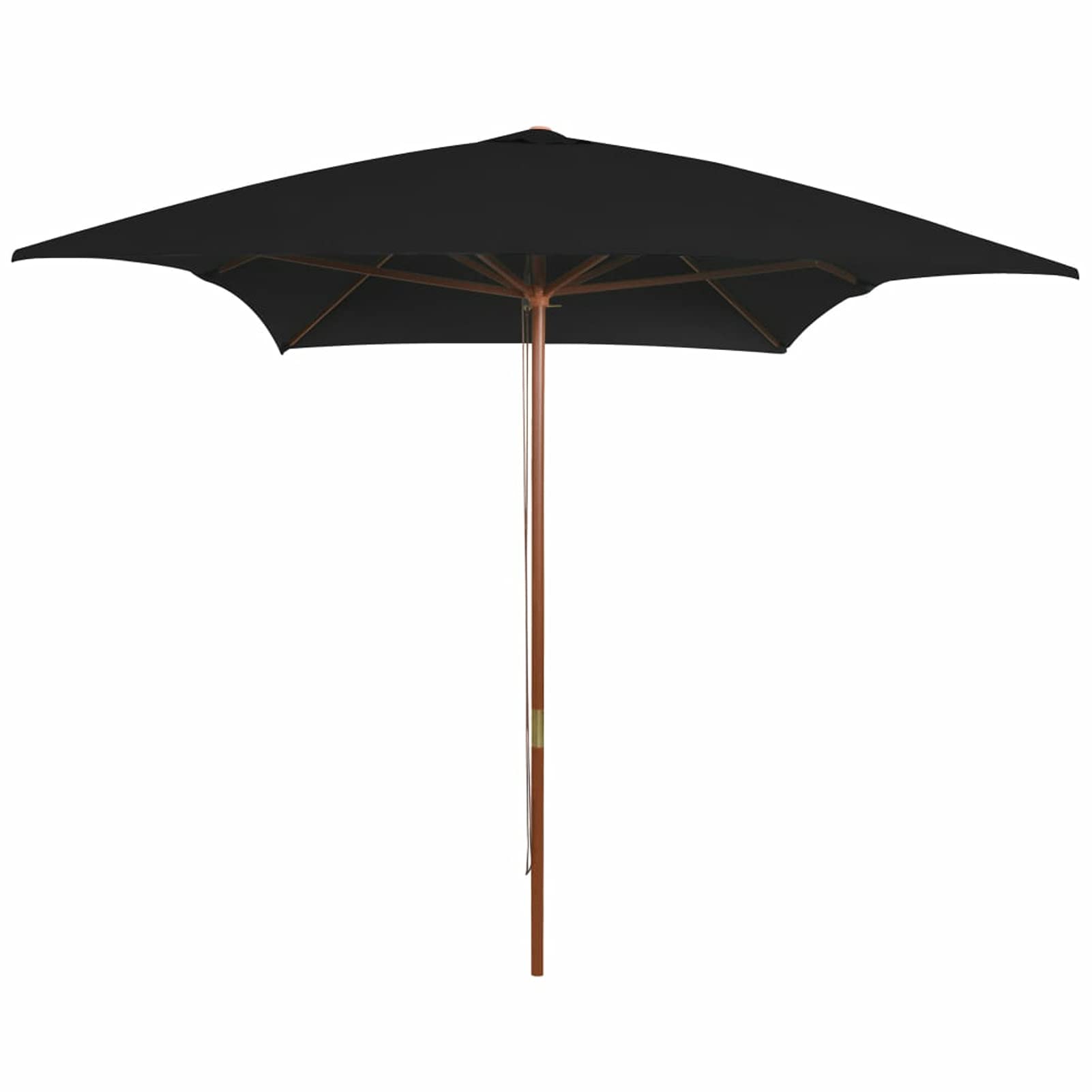 Homgoday Sombrilla de jardín con Palo de Madera Negro 200x300 cm Sombrilla de Jardín,Protección UV Sombrilla Jardín Grande Orientable Jardín Parasol Balcón