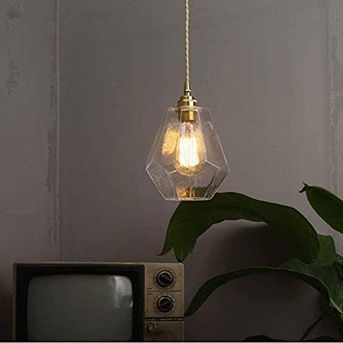 Lámpara de techo vintage E27 en vidrio soplado transparente para decoración sutil 3