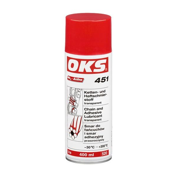 OKS 451 Chain and Adhesive Lubricant Spray, 400ml – Rust Remover, Chain Cleaner, Lubricates & Protects for Bikes & Motorcycles, Stain Remover, Degreaser, and Cleaning Agent