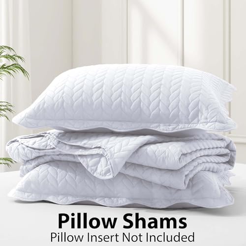 IR Imperial Rooms Twin Quilt Bedding Set (68” x 86”) - Bulk Pack of 10 Wholesale for Hotels, Guest Bedroom & Airbnbs - Lightweight Microfiber Reversible Embossed Quilts Bedspreads (White)