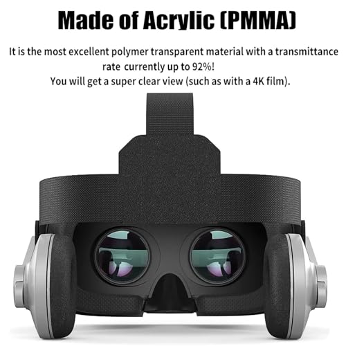PPLDABNK Casque VR 3D avec Joystick sans Fil, réglage de la myopie (jusqu'à 600°), Compatible avec Les Smartphones de 4,0 à 6,7 Pouces pour Une expérience de Jeu et de cinéma immersive,Black – vue 3