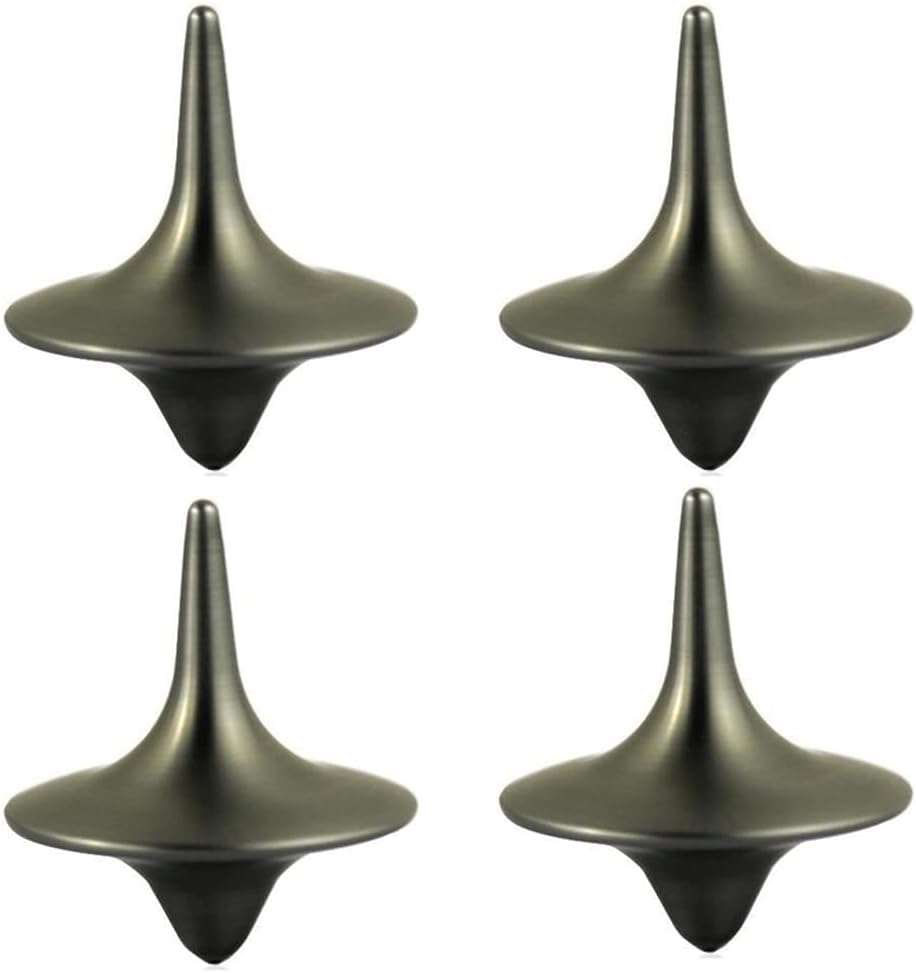 4 Pcs Accurate Spinning Top,Portable Precision Metal Premium Exquisite Perfect Balance Desktop Gyro Toys Vintage Totem Zinc Alloy Toy Spinning Top Desk EDC Little Fidget Toy Spinning Tops