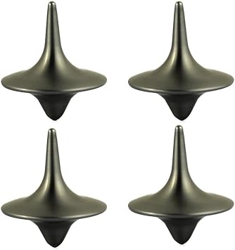 4 Pcs Accurate Spinning Top,Portable Precision Metal Premium Exquisite Perfect Balance Desktop Gyro Toys Vintage Totem Zinc Alloy Toy Spinning Top Desk EDC Little Fidget Toy Spinning Tops