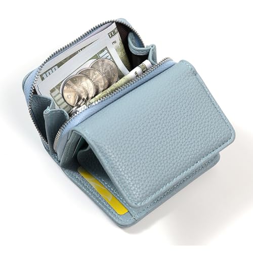 Leather Women Wallet, Fashion Small Zipper Coin Purse, Cow Leather Purse RFID Card Money Bag Gift For Women 6