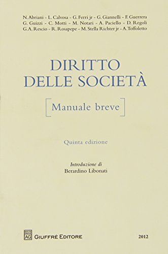 Diritto delle società. Manuale breve Diritto delle società. Manuale breve