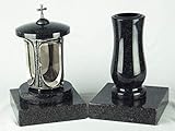 Material: echter Granit, hochglanzpoliert. Die Vase wird inkl. eines stabilen Kunststoffeinsatzes (D= ca. 6,3 cm, Höhe ca. 17 cm) geliefert.
