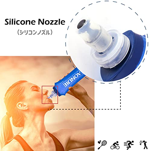 Azarxis TPU opvouwbare zachte fles, BPA-vrij, drinkfles, waterfles voor drinkrugzak, fiets, klimmen en sport, 500 ml - 2 stuks met 2 rietjes) - Image 4