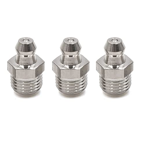 uxcell 3pcs M10 x 1 Stainless Steel Motorcycle Car Straight Grease Nipple Fitting Adapter