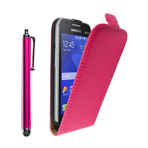 ebestStar - Coque Compatible avec Samsung Galaxy Trend 2 Lite SM-G318H, Galaxy V Plus Etui Housse PU Cuir Rabat Ultra Fin (Ultra Slim Case) + Stylet, Rose...