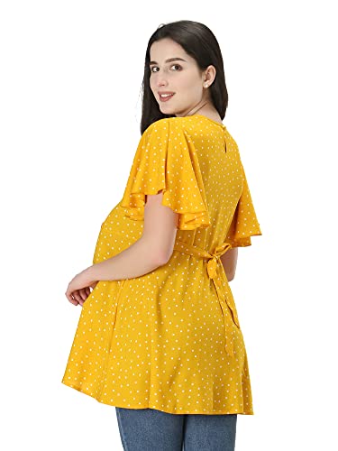 Image of ZUVINO Women's Maternity Feeding Top with Zip for Easy Nursing | Stylish Feeding Tops for Jeans | Maternity Short Kurti for Mothers | Trendy Prints On 100% Viscose Rayon.