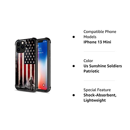 Carloca Compatible With Iphone 13 Mini Case,Us Sunshine Soldiers Patriotic Graphic Design Shockproof Anti-Scratch Drop Protection Case For Apple Iphone 13 Mini #TOP7