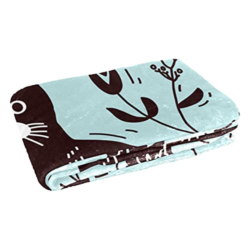 Couverture douce de lit lithographie chat bleu de qualité supérieure