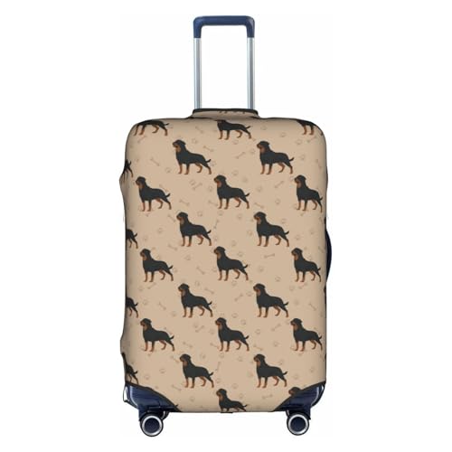 Dog Foot Prints Bones Travel Luggage Cover Elastic Suitcase Protector Washable Baggage Covers For Trunk Case Fits 18-21 Inch Luggage