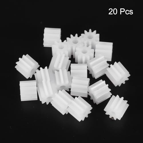QUARKZMAN 20 Stk 0.2T Kunststoffzahnräder 10 Zähne Kunststoffmotorzahnrad Modell 102A Reduziergetriebe für RC Auto Modell DIY Roboter (Weiß, Modul 0.5)