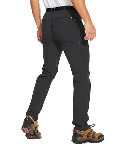 NATUVENIX Wanderhose Herren, Leichte Outdoor Hosen für Herren Wasserabweisend Trekkinghose Schnell Trocknende Reisenhose Männer Stretch Arbeitshose