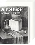 gisgfim 50 Sheets Bristol Paper Smooth 8.5×11 inches 100lb/270g Artist Paper for Adults and Students Markers...