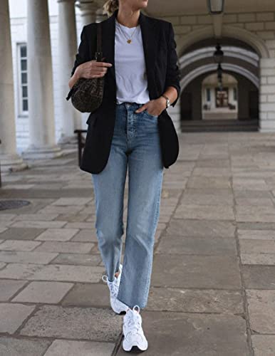 Zeagoo Black Blazer Long Sleeve Boyfriend Blazer Jacket Business Casual Outfits For Women Fashion #TOP3