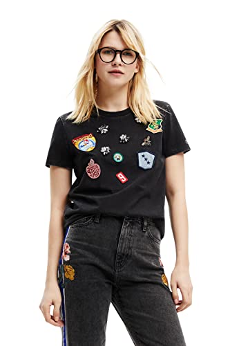 T-shirt Desigual court femme manches courtes fini les hauts ternes