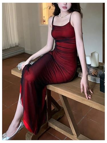 Image of GORGLITTER Women's Mesh Bodycon Maxi Prom Dress Sleeveless Backless Evening Date Night Party Cocktail Long Dress