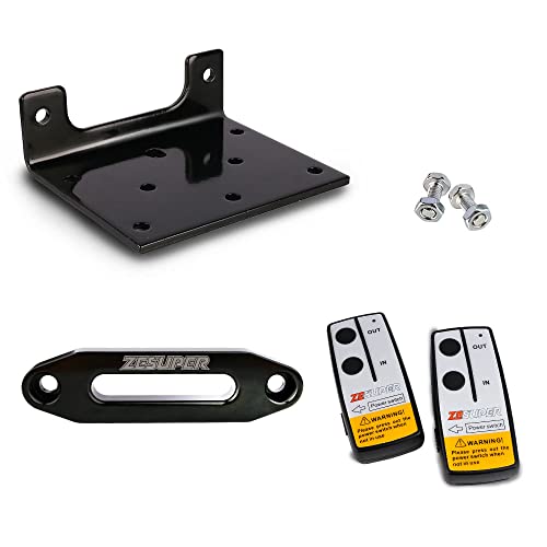 Zesuper 4500-Lb Waterproof Winch Electric Winch Kit, Synthetic Rope Waterproof Ip67 Electric Winch With Hawse Fairlead, With Both Wireless Handheld Remote And Corded Control Recovery #TOP7