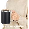 Coffee Warmer Mug Set for Desk, Self Heating Coffee Cup with Lid, USB Electric Coffee Mug with Temperature Control(Black-14oz)